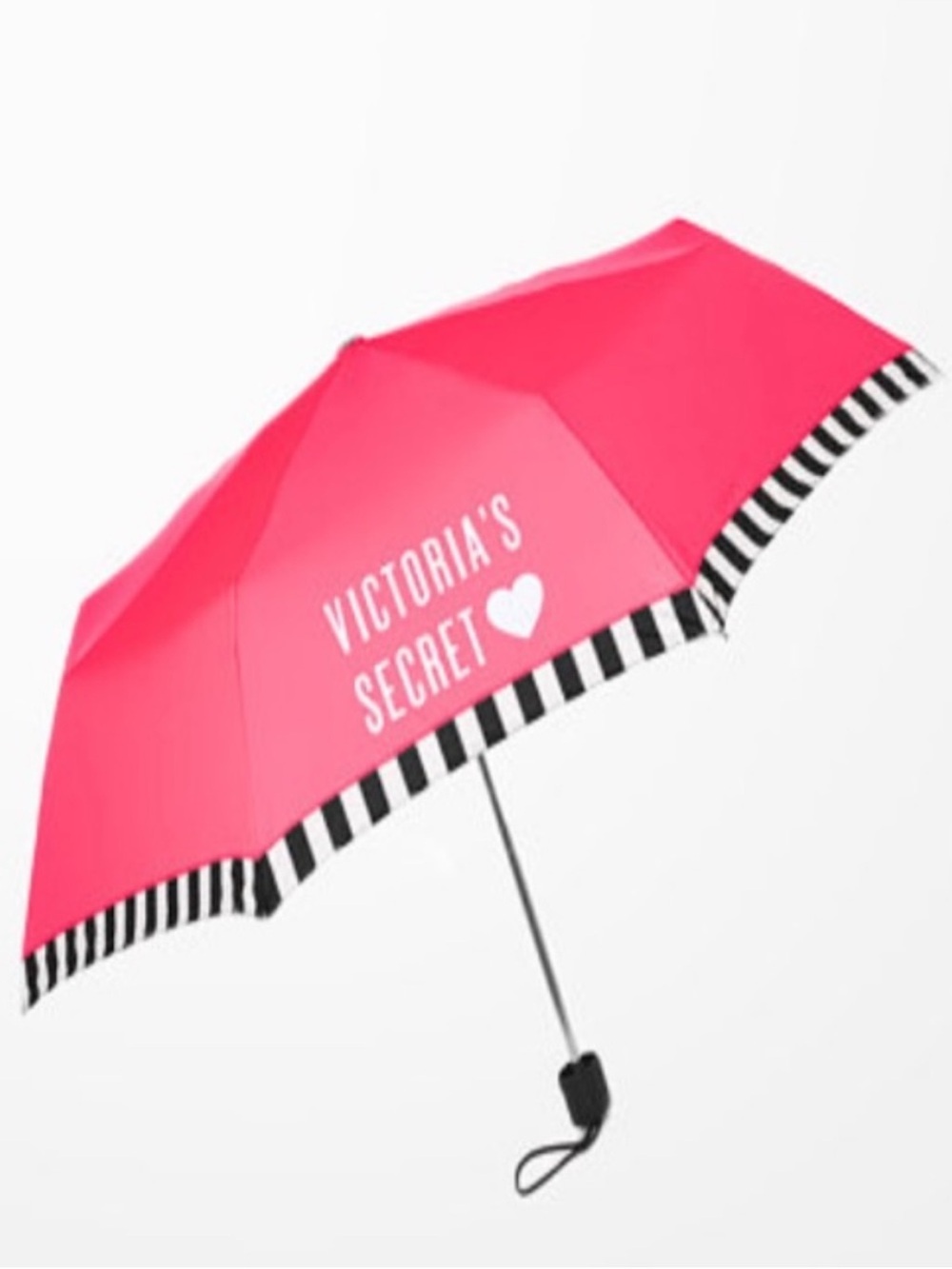 Victoria's Secret Red Umbrella with Black-and-White Trim and VS logo NWOT